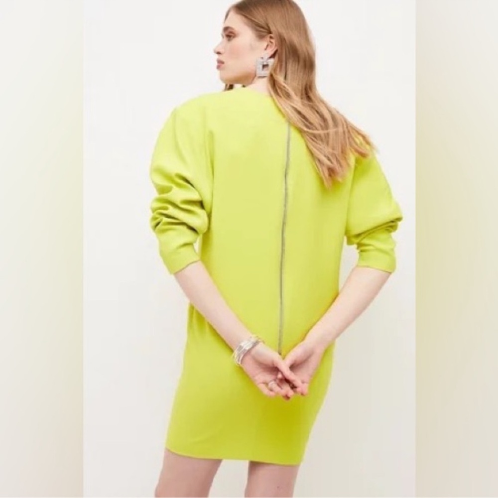 NWOT KAREN MILLEN compact stretch sleeved V neck pencil dress - Picture 2 of 7